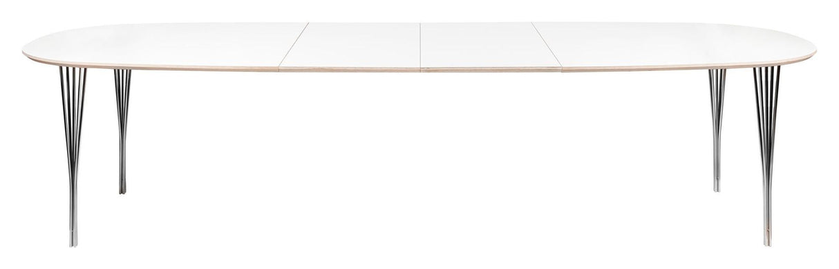 Symphony Dining Table 78 White Laminated / Chrome, 200x105