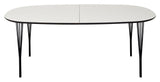 Symphony Dining Table 78 White Laminated/Black, 200x105