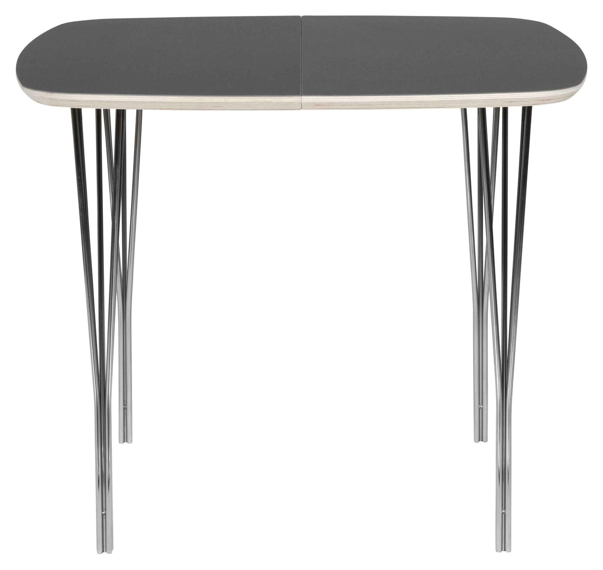 Symphony Dining Table 86 Graphite Laminated / Chrome, 90x90