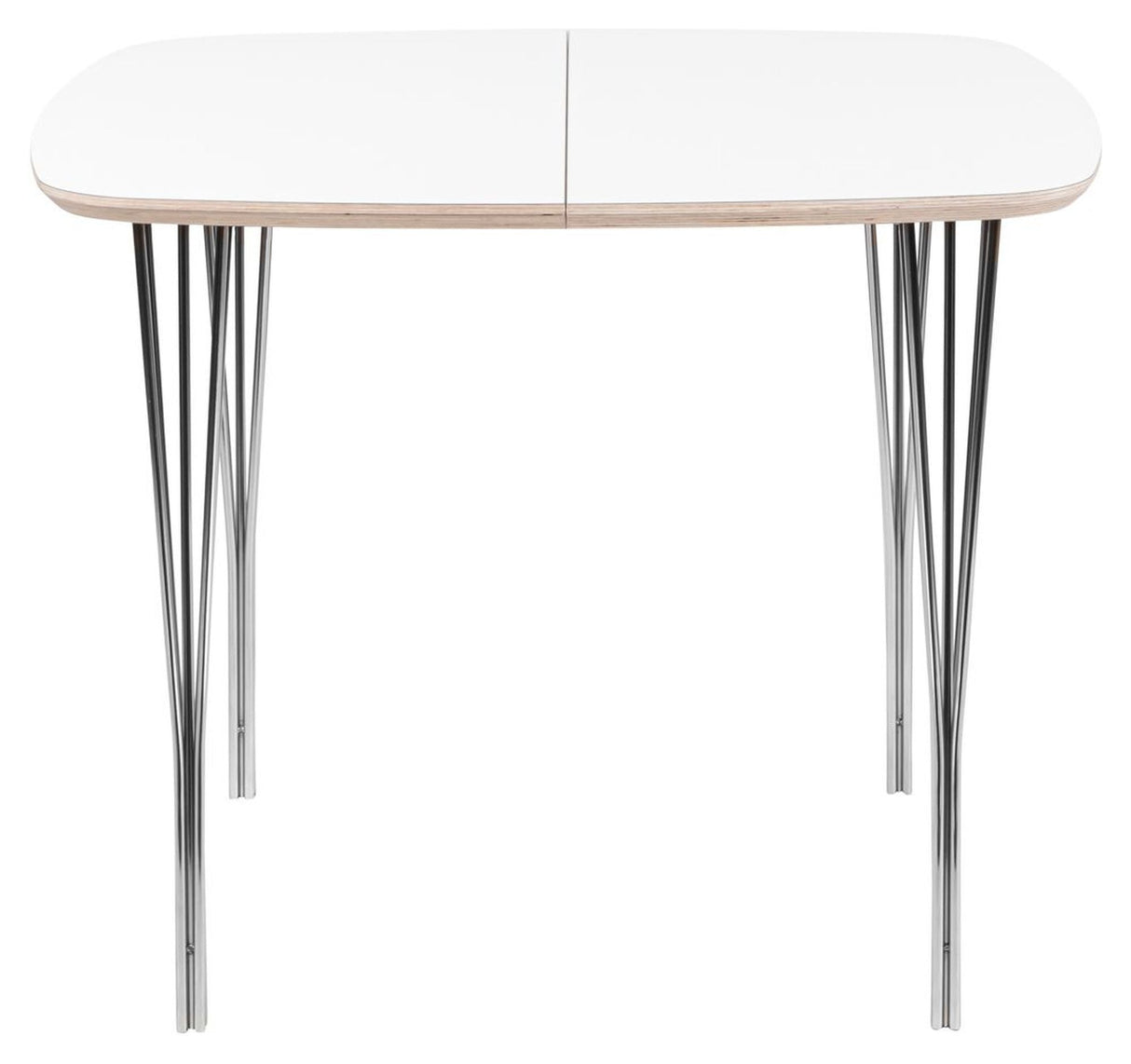 Symphony Dining Table 86 White Laminated / Chrome, 90x90