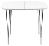 Symphony Dining Table 86 White Laminated / Chrome, 90x90