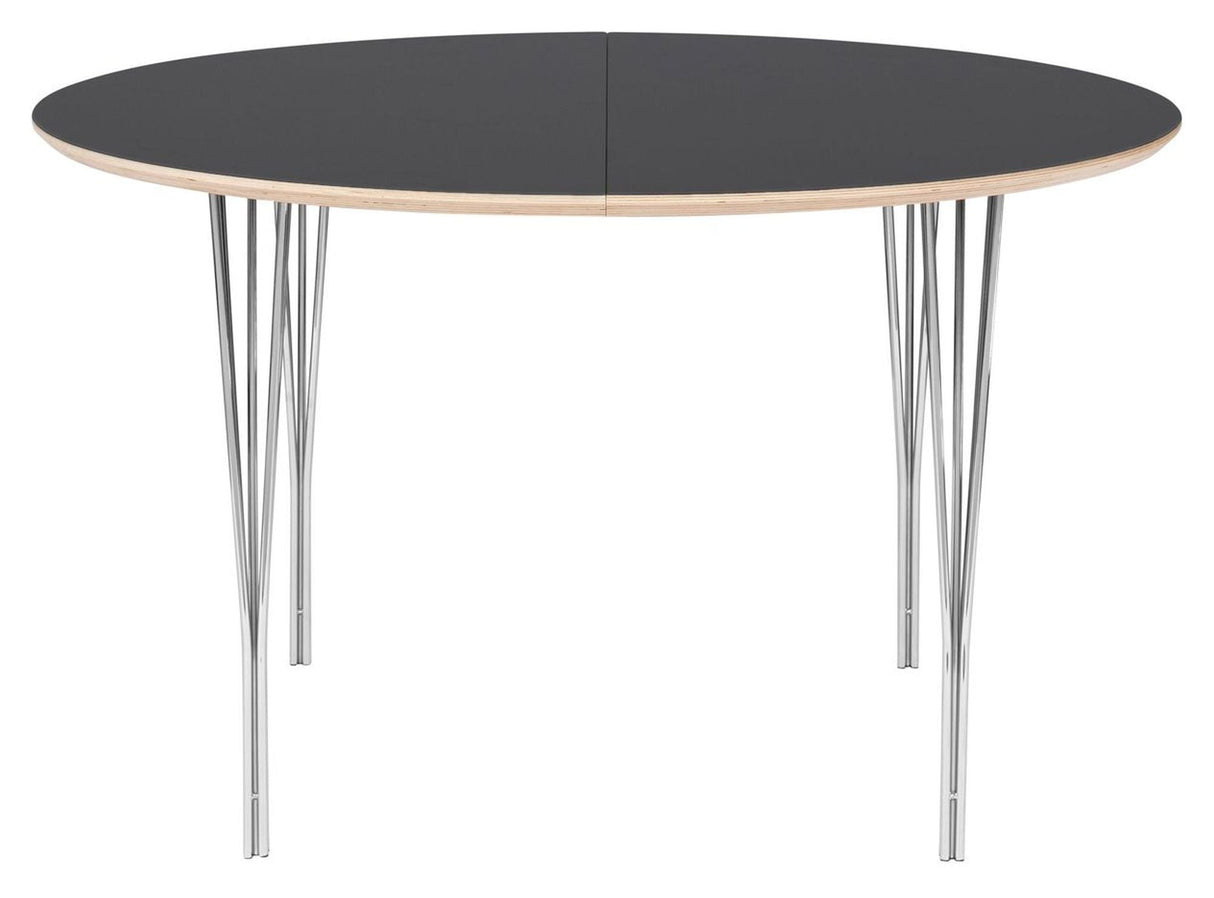 Symphony Dining Table 92 Graphite Laminated / Chrome, Ø120