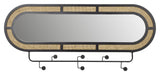 homii aida speil med kroker, 120x55, svart/natur