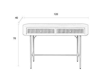 Amaya Console Table med skuffer, MDF, Merge, Beige