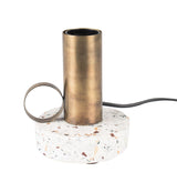 homii aria bordlampe - hvit terrazzo/gyllent jern