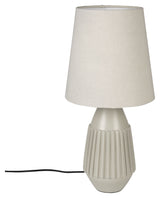 Aysa bordlampe, beige alu/stoff