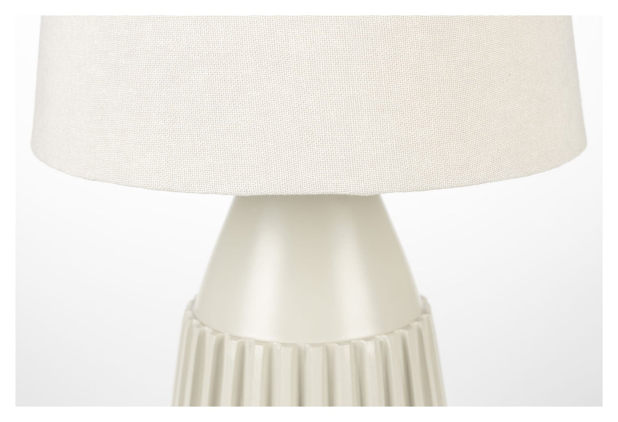 Aysa bordlampe, beige alu/stoff