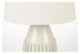 Aysa bordlampe, beige alu/stoff