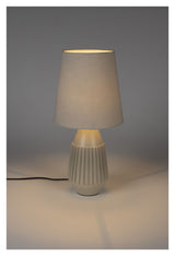 Aysa bordlampe, beige alu/stoff