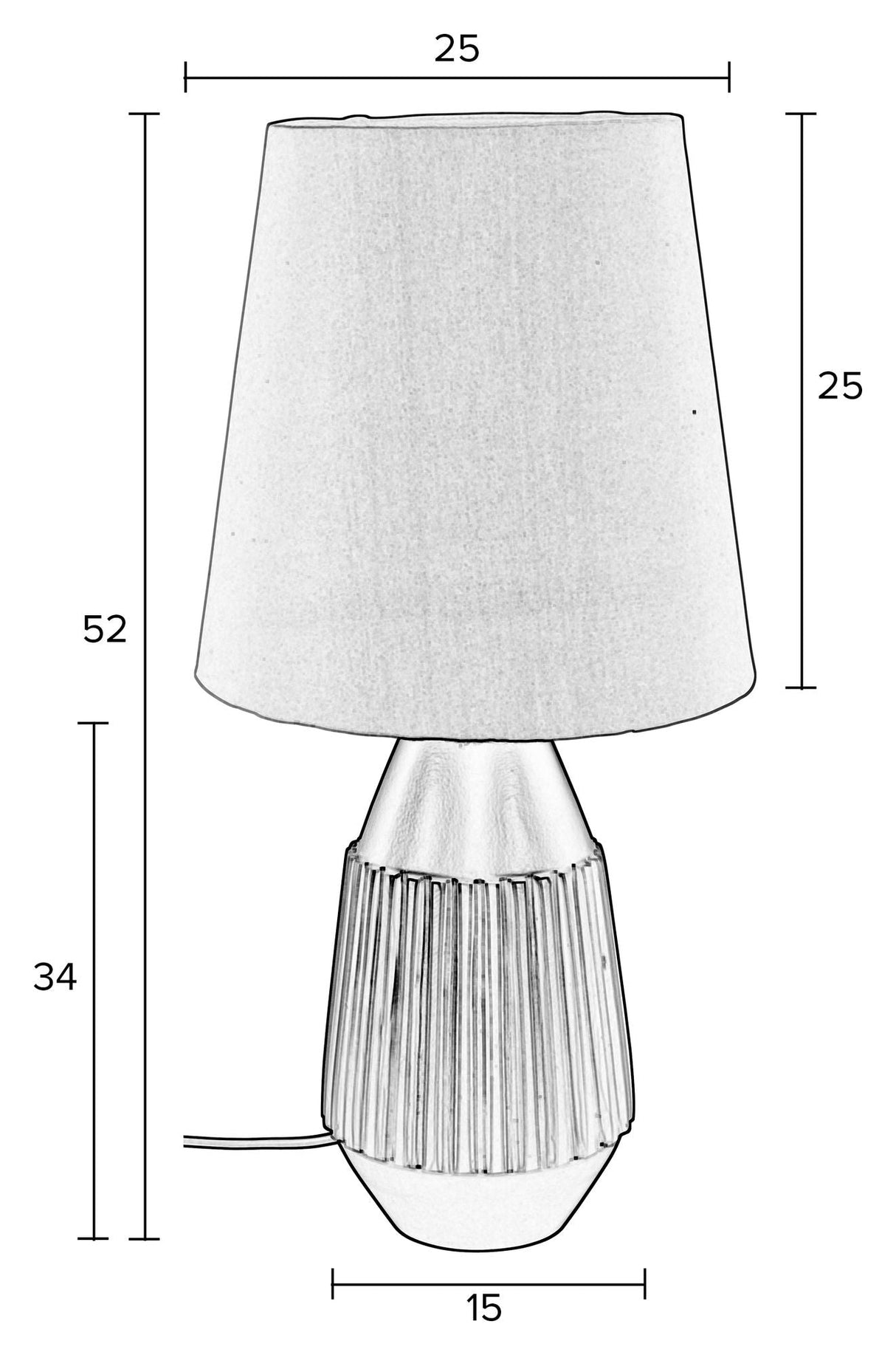 Aysa bordlampe, svart alu/stoff