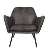 Homii Bon Lounge Chair, Dark Grey Leatherette