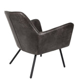 Homii Bon Lounge Chair, Dark Grey Leatherette