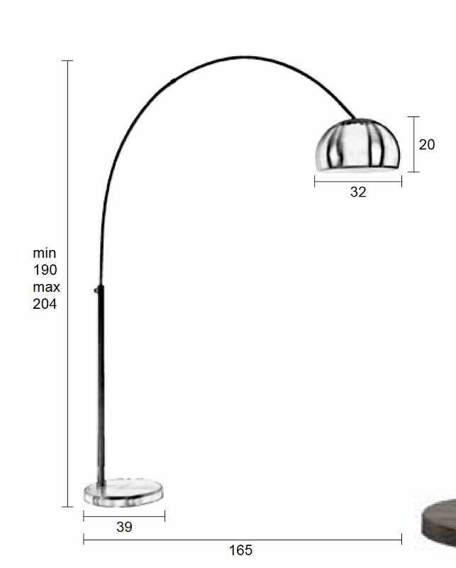 Triumph gulvlampe - børstet metall