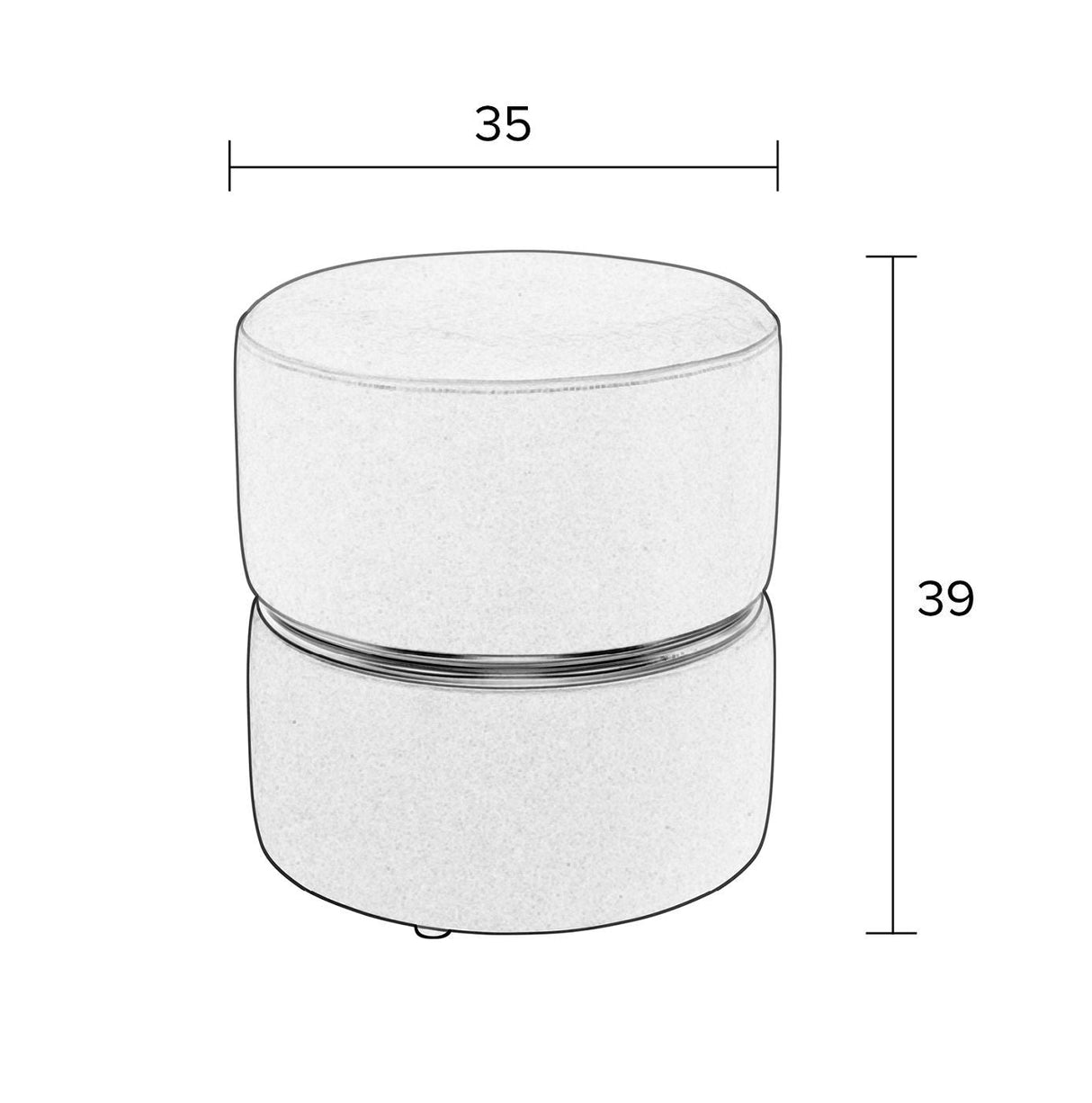 homii sprudlende pouf ø35, sol