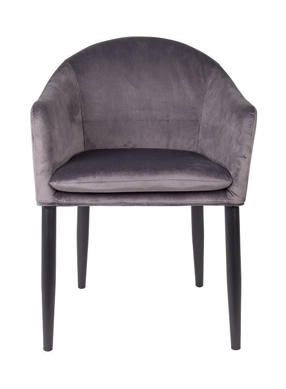 Homii Catelyn Dining Chair m/armlener, grå fløyel