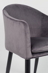 Homii Catelyn Dining Chair m/armlener, grå fløyel