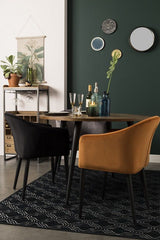 Homii Catelyn Dining Chair m/armlener, oransje fløyel