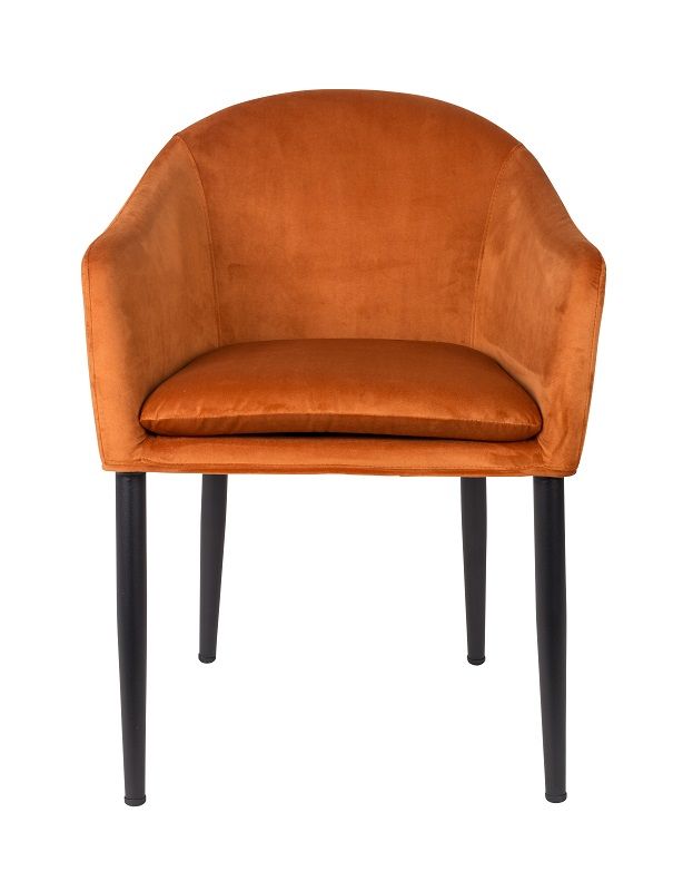 Homii Catelyn Dining Chair m/armlener, oransje fløyel