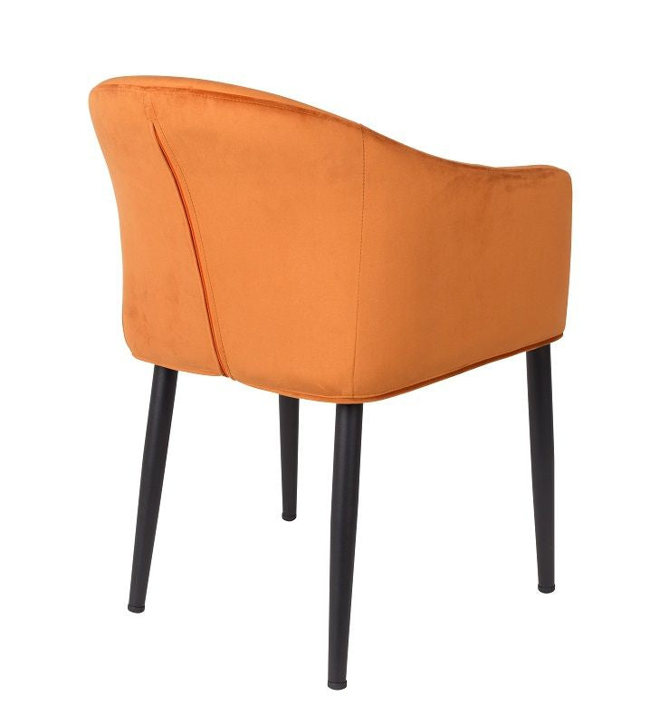 Homii Catelyn Dining Chair m/armlener, oransje fløyel