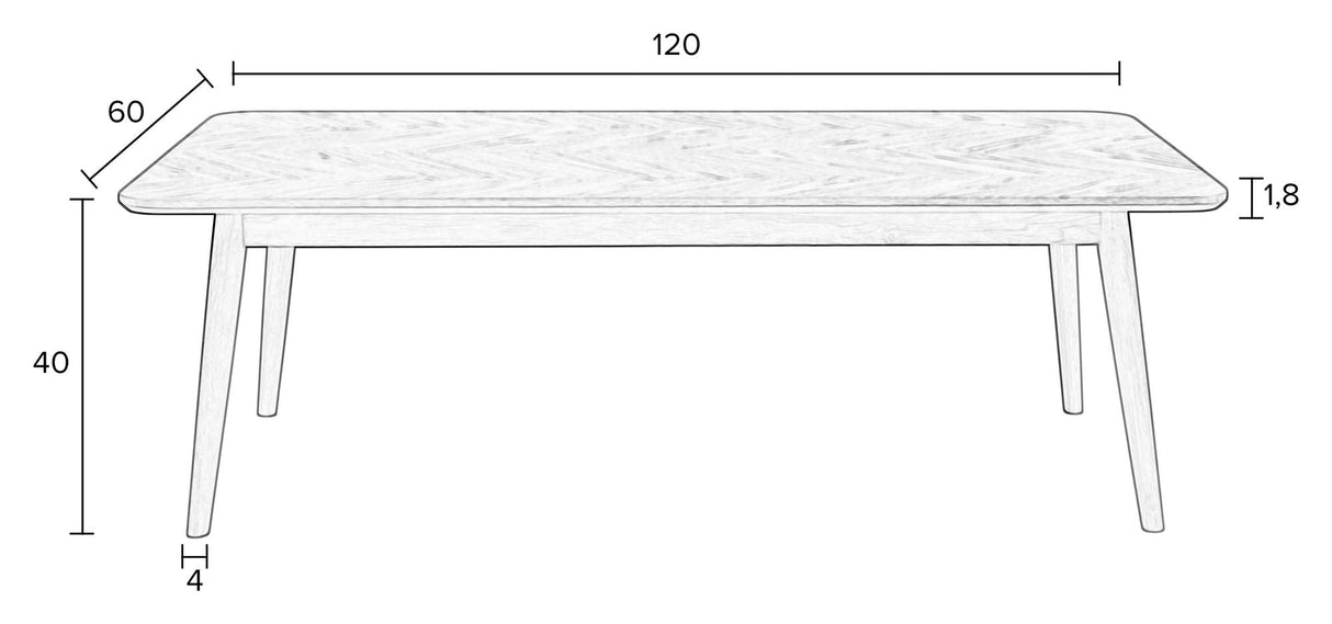 homii fabio salongbord 120x60, svart