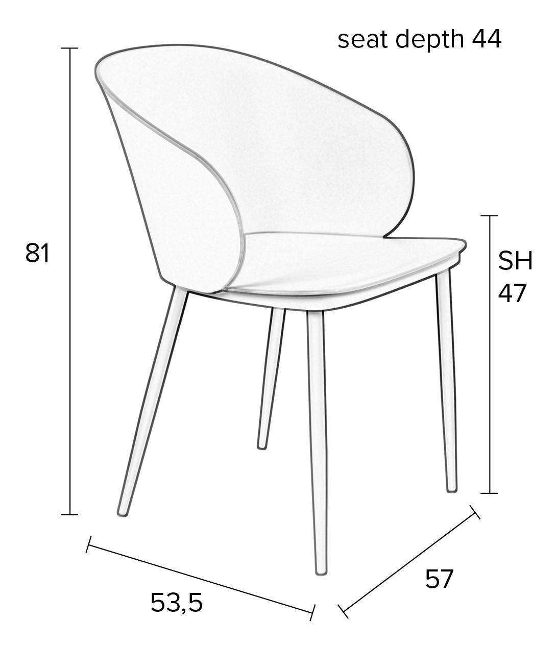 homii gigi spisestol, svart