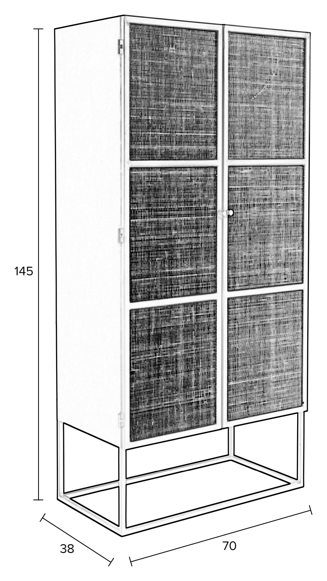 Homii Guuji Vitrinskab, H145, Natur/svart