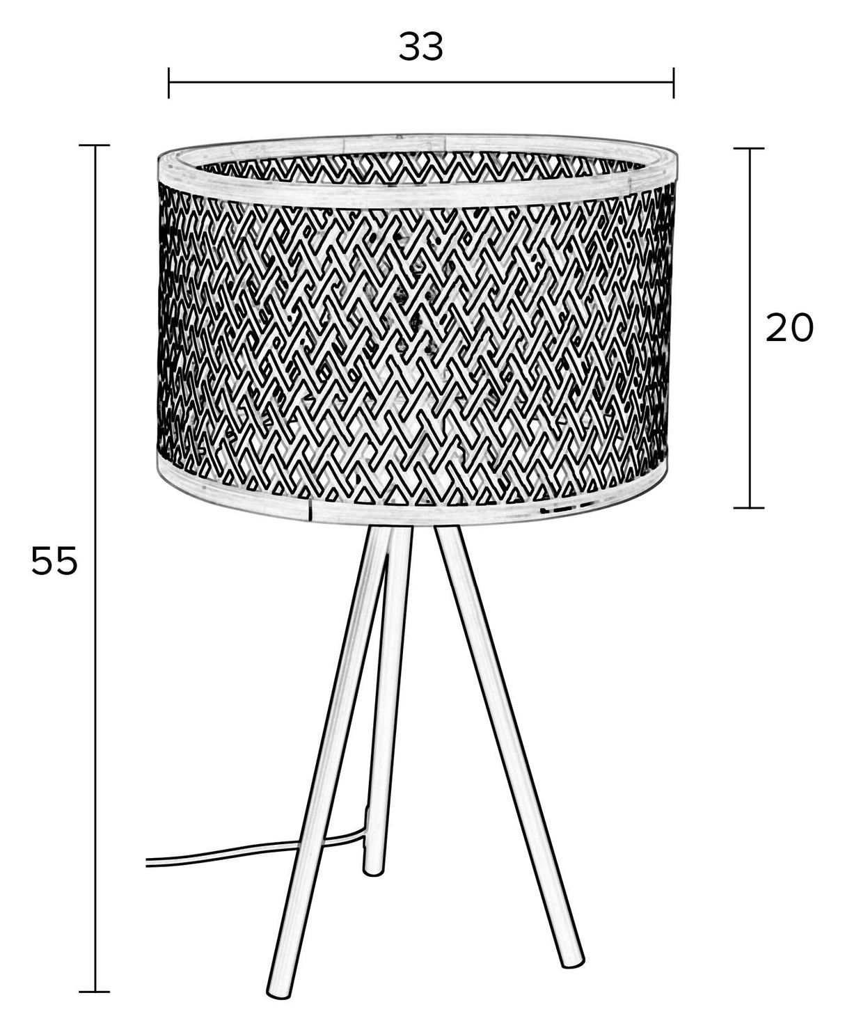 Homii Isla bordlampe, bambus