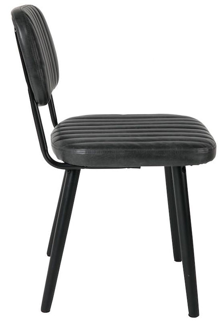 Homii Jake Dining Chair, Black Pu Leather Seat