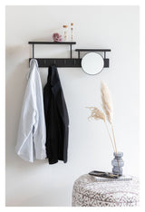 Homii Joben Mirror with Coat Rack, 70x27, Black