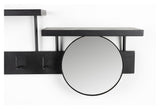 Homii Joben Mirror with Coat Rack, 70x27, Black