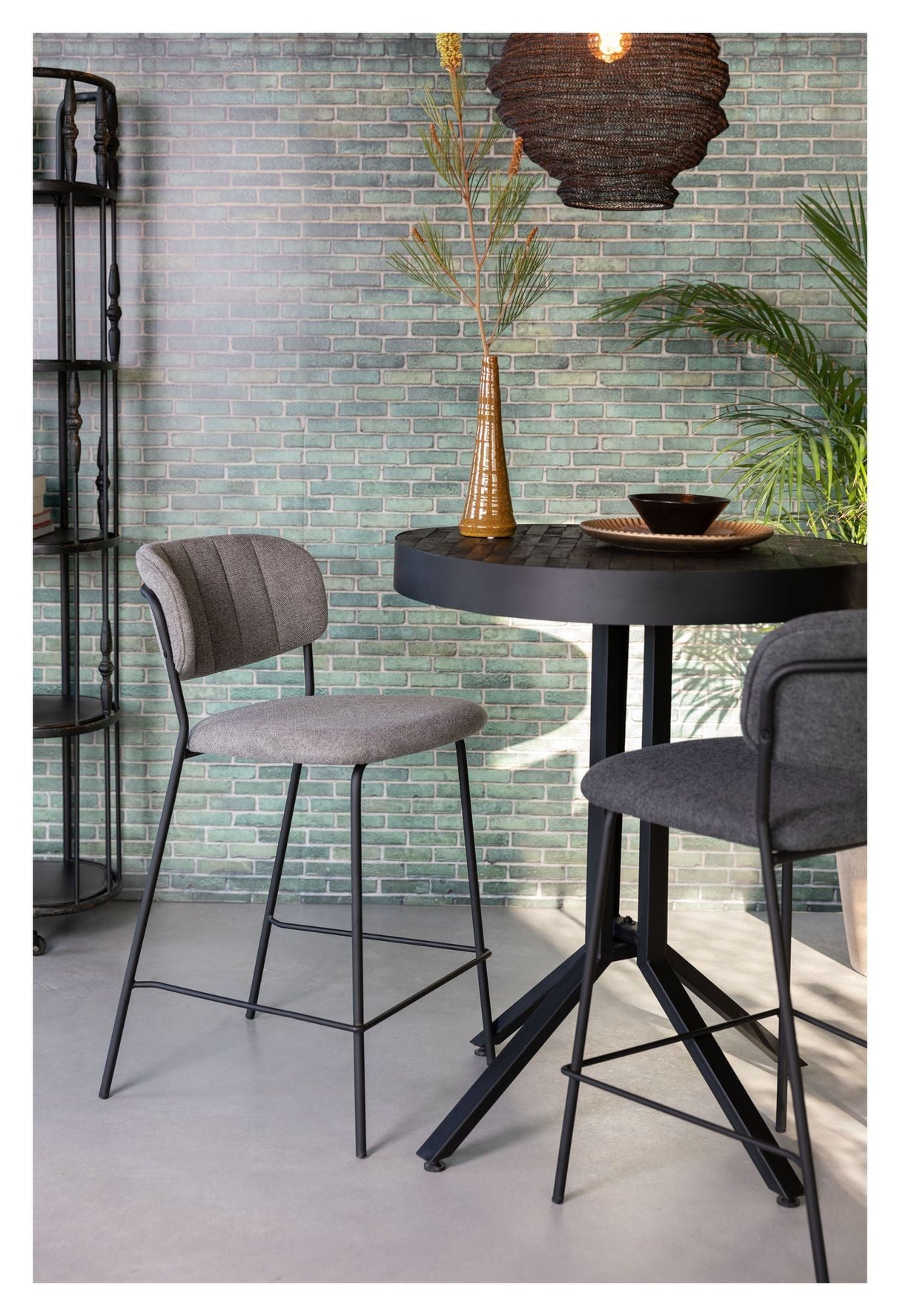 Homii Jolien Bar Stool SH: 65cm, svart/grå