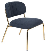 Homii Jolien Lounge Chair, Gold/Dark Blue