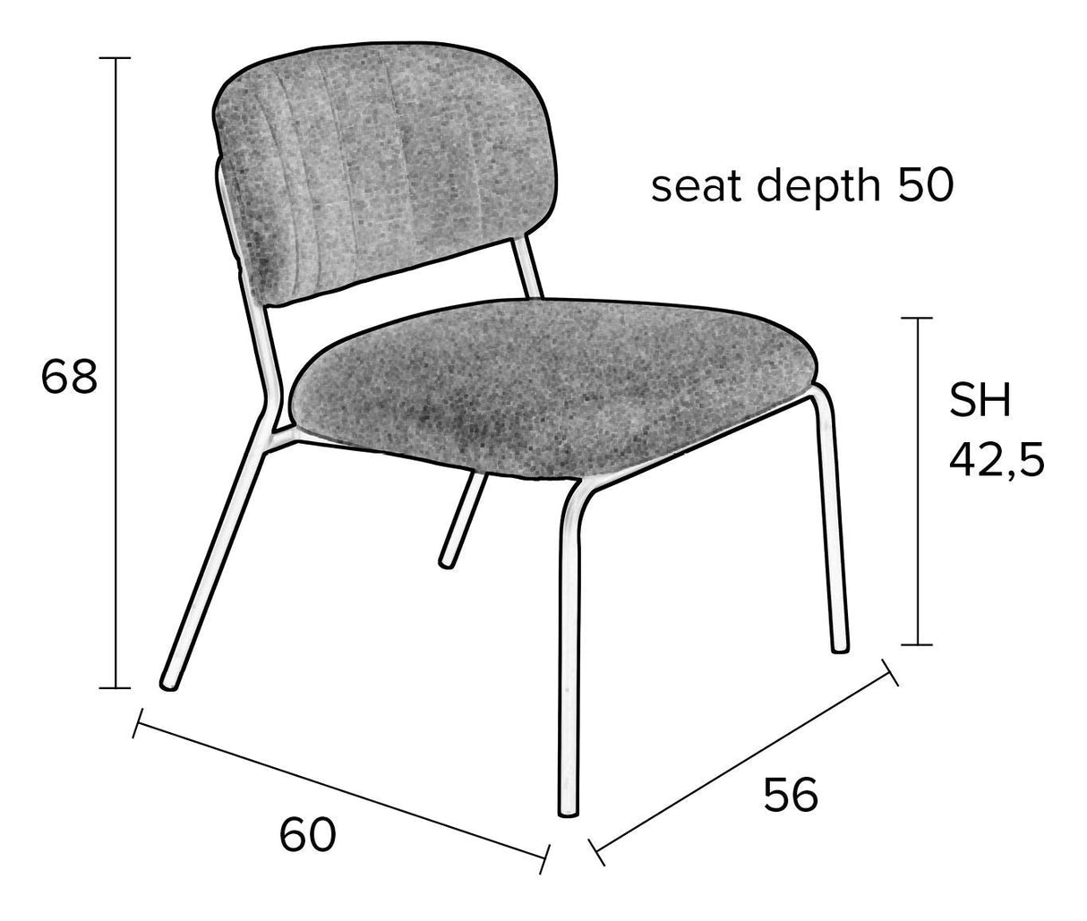 Homii Jolien Lounge -stol, gull/mørkegrønn