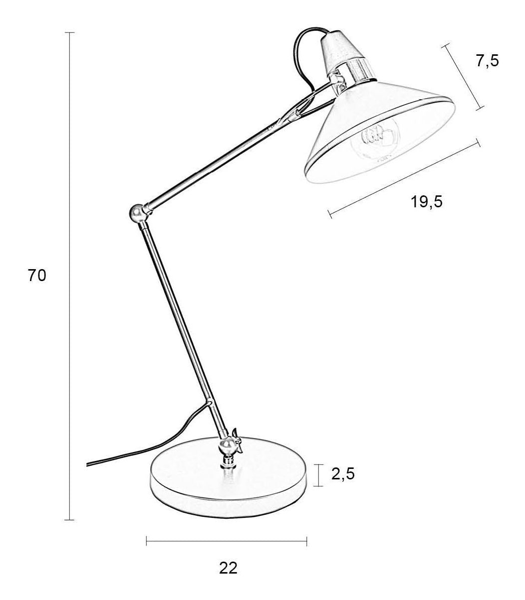 Jona bordlampe, svart, messing