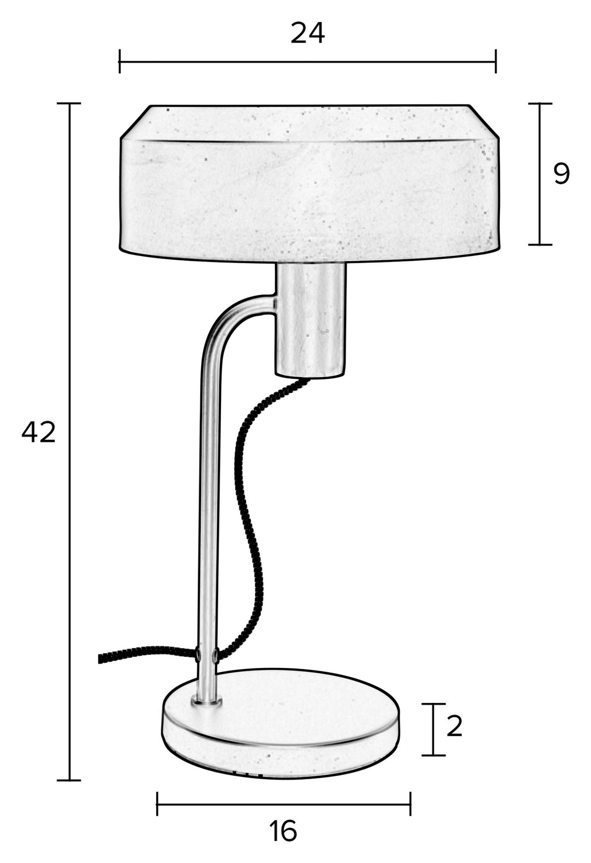 homii landon bordlampe, svart