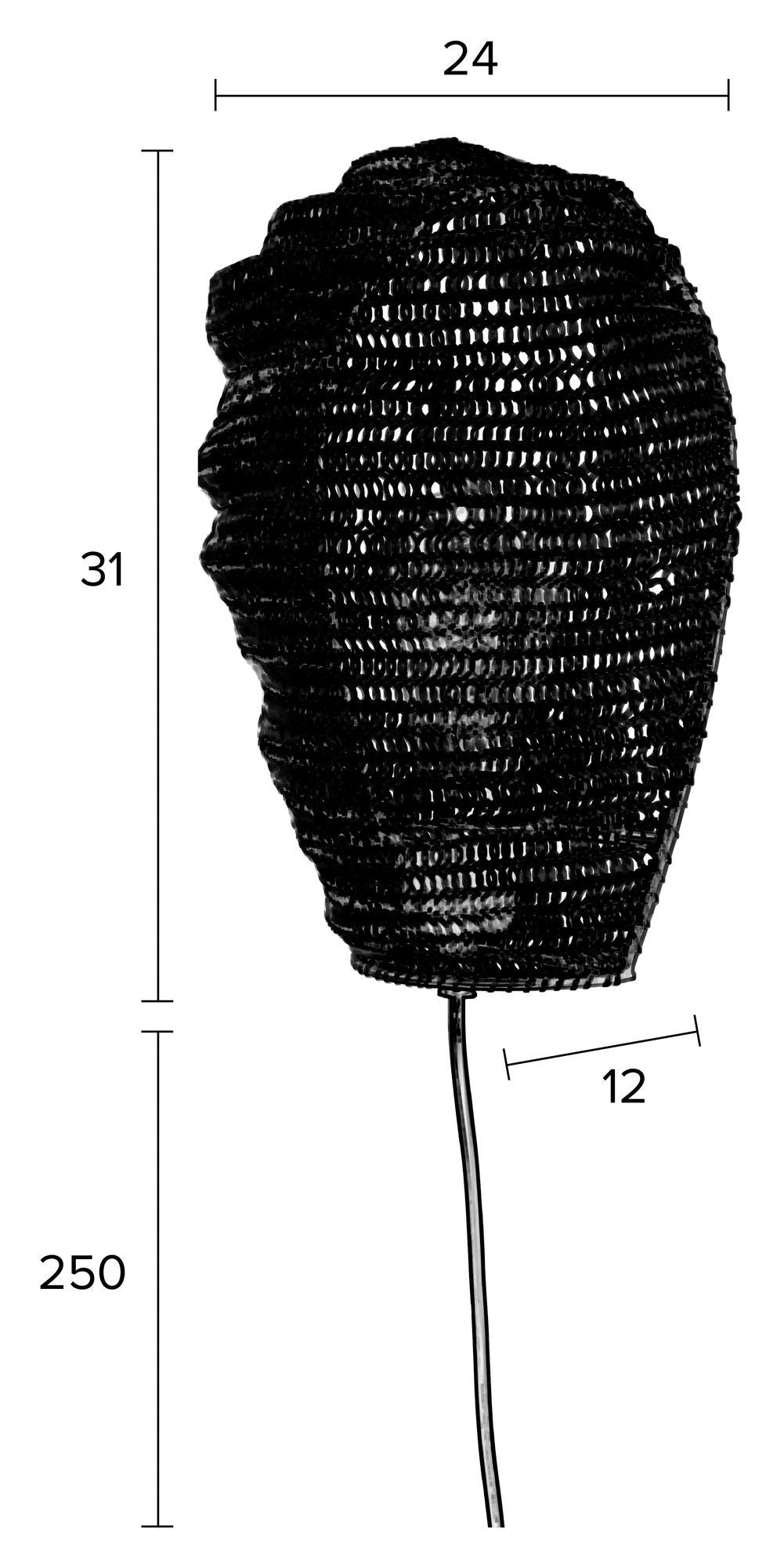 homii lena vegglampe, svart