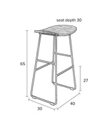 Zanzibar Bar Bar Stool - Svart, SH: 62cm