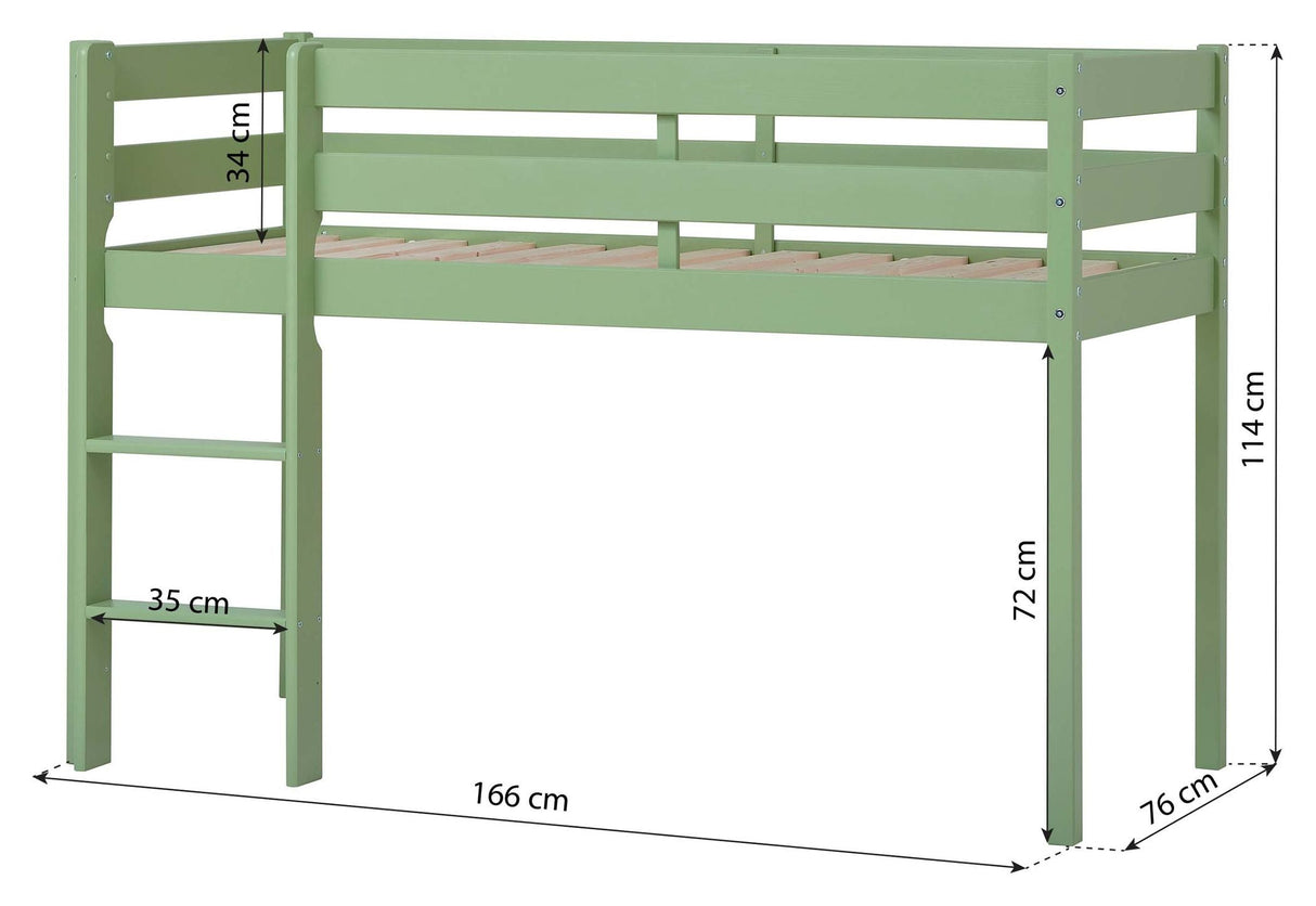 ECO Comfort mellomhøy seng inkl. spaltebunn 70x160 cm, Blekgrønn 