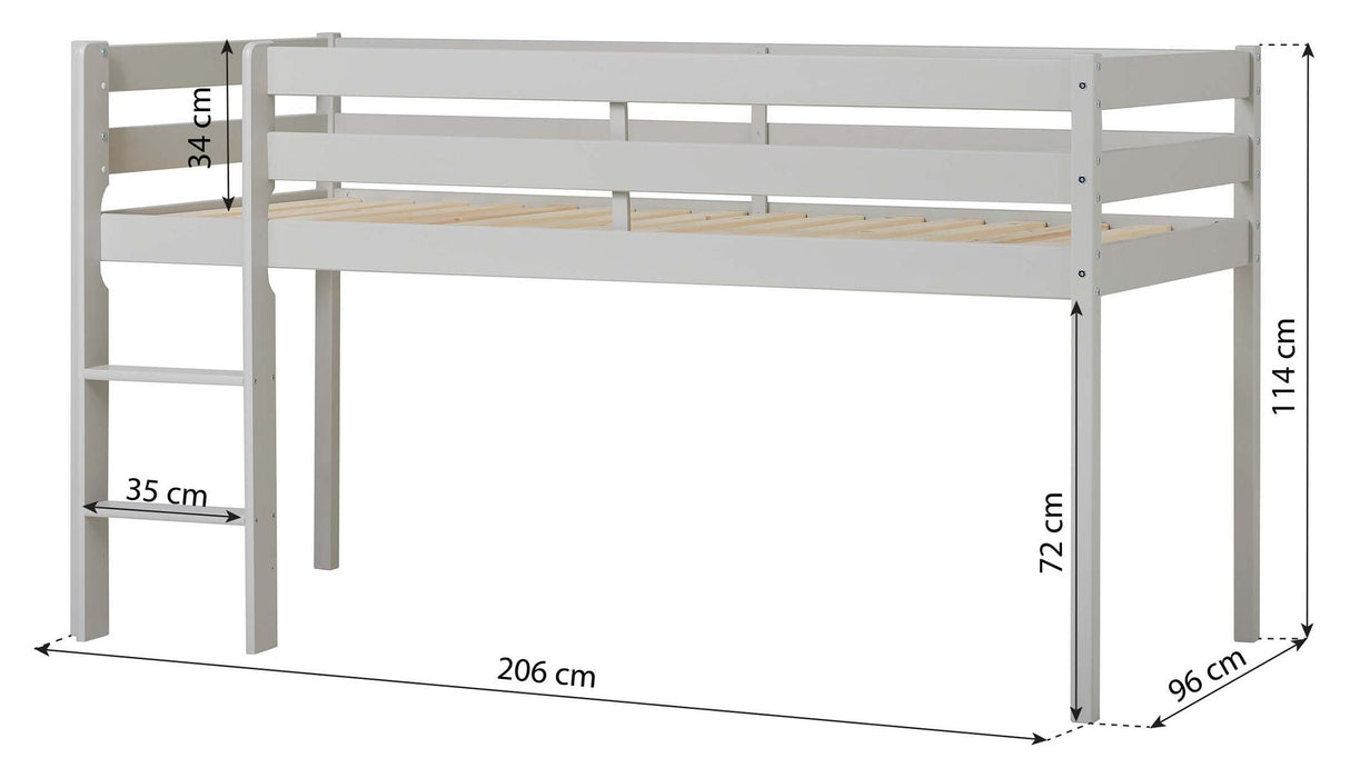 ECO Comfort mellomhøy seng inkl. spaltebunn 90x200 cm, Dove Grey 