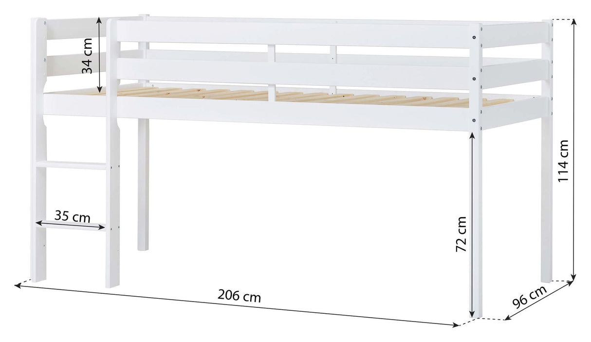 ECO Comfort mellomhøy seng inkl. Lamellbunn 90x200 cm, Hvit 