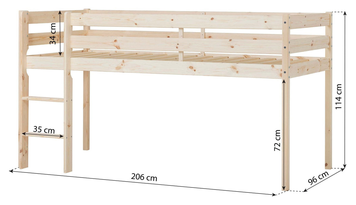 ECO Comfort halvhøy seng inkl. spaltebunn 90x200 cm, Nature 