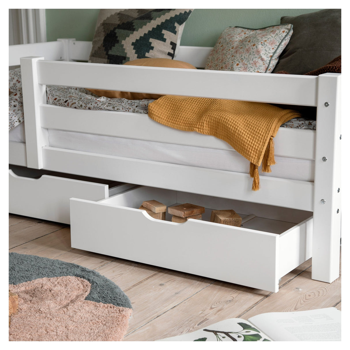 Hoppekids Eco Comfort Bed -skuff på hjul - hvit