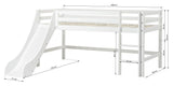 Eco Dream Half High Bed with Slide 90x200, White