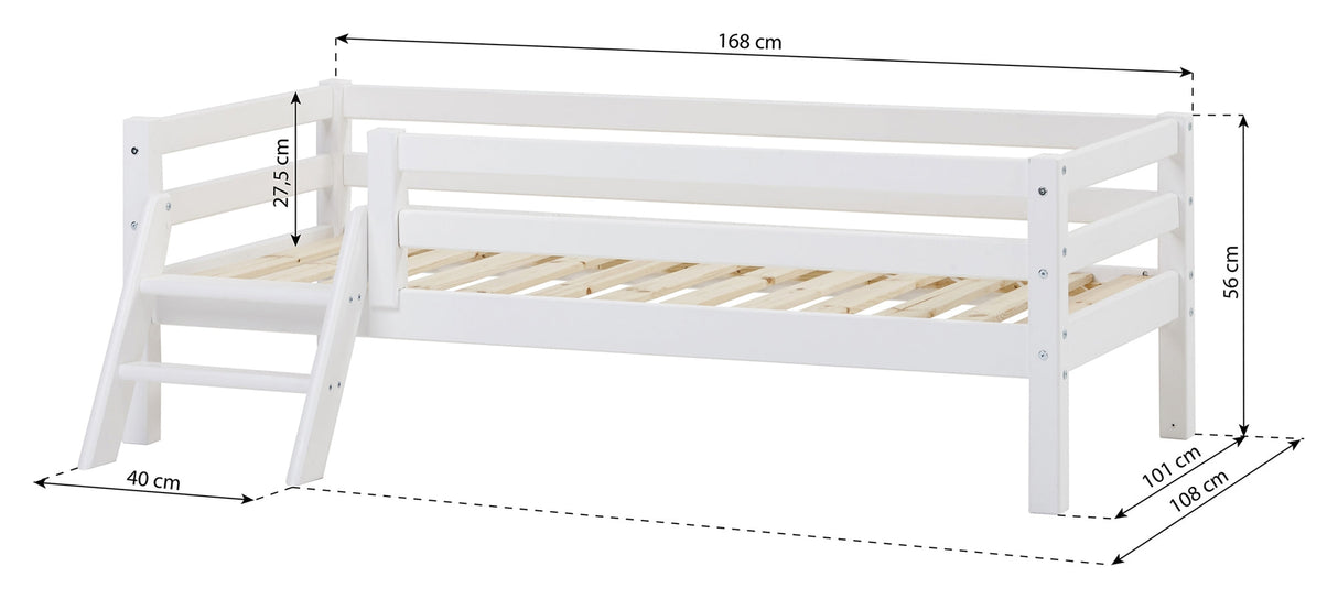 Eco Dream Junior Bed n. Stige og sengehest 70x160, hvit