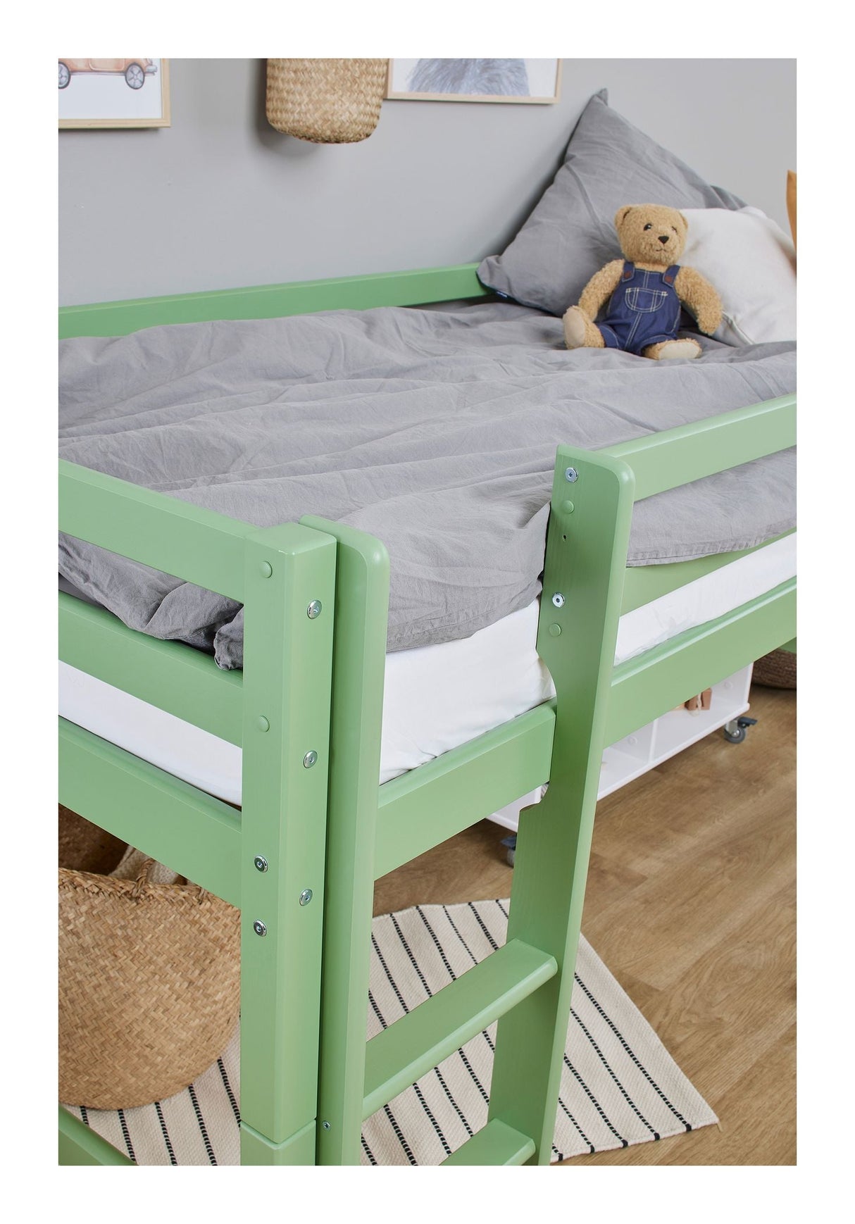 Hoppekids Eco Dream My Color Half High Bed 90x200 - Pale Green