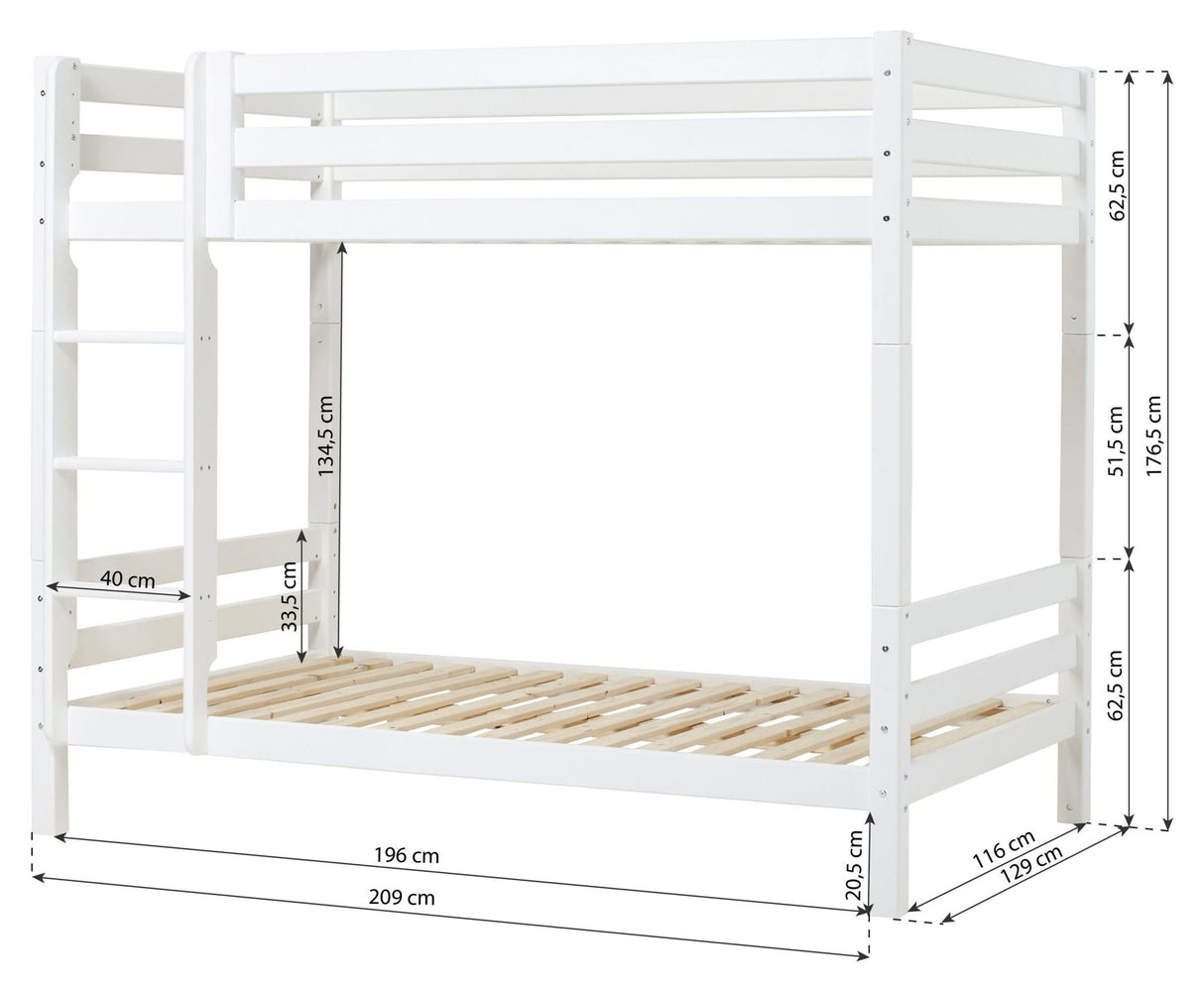 Eco luksuriøs køyeseng 120x200, hvit