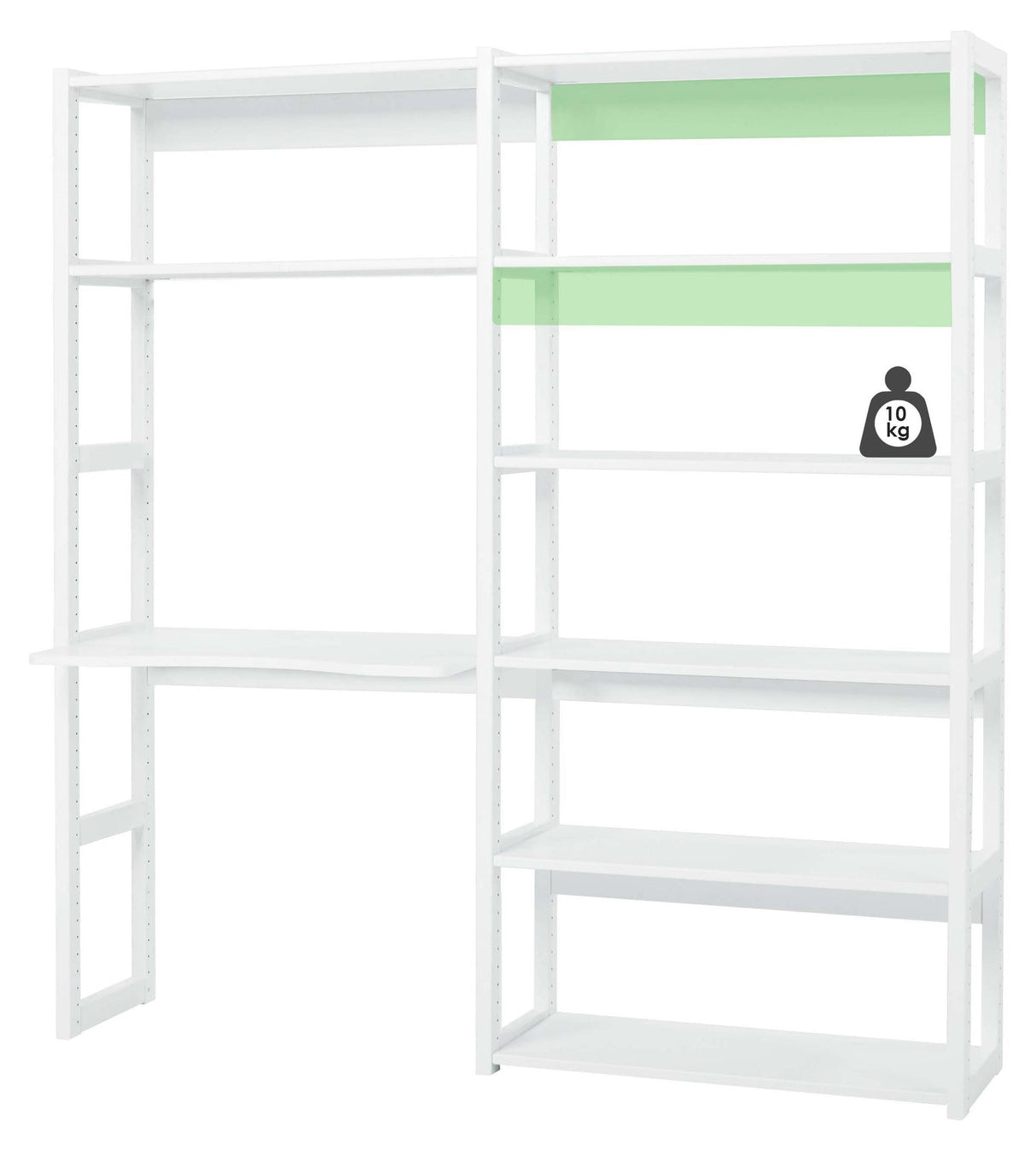 Hoppekids Storey Shelf - 1 seksjon w. 2 hyller og skriveplate