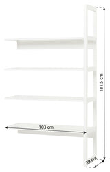 Hoppekids Storey Shelf - 1/2 seksjon w. 4 hyller - 100 cm