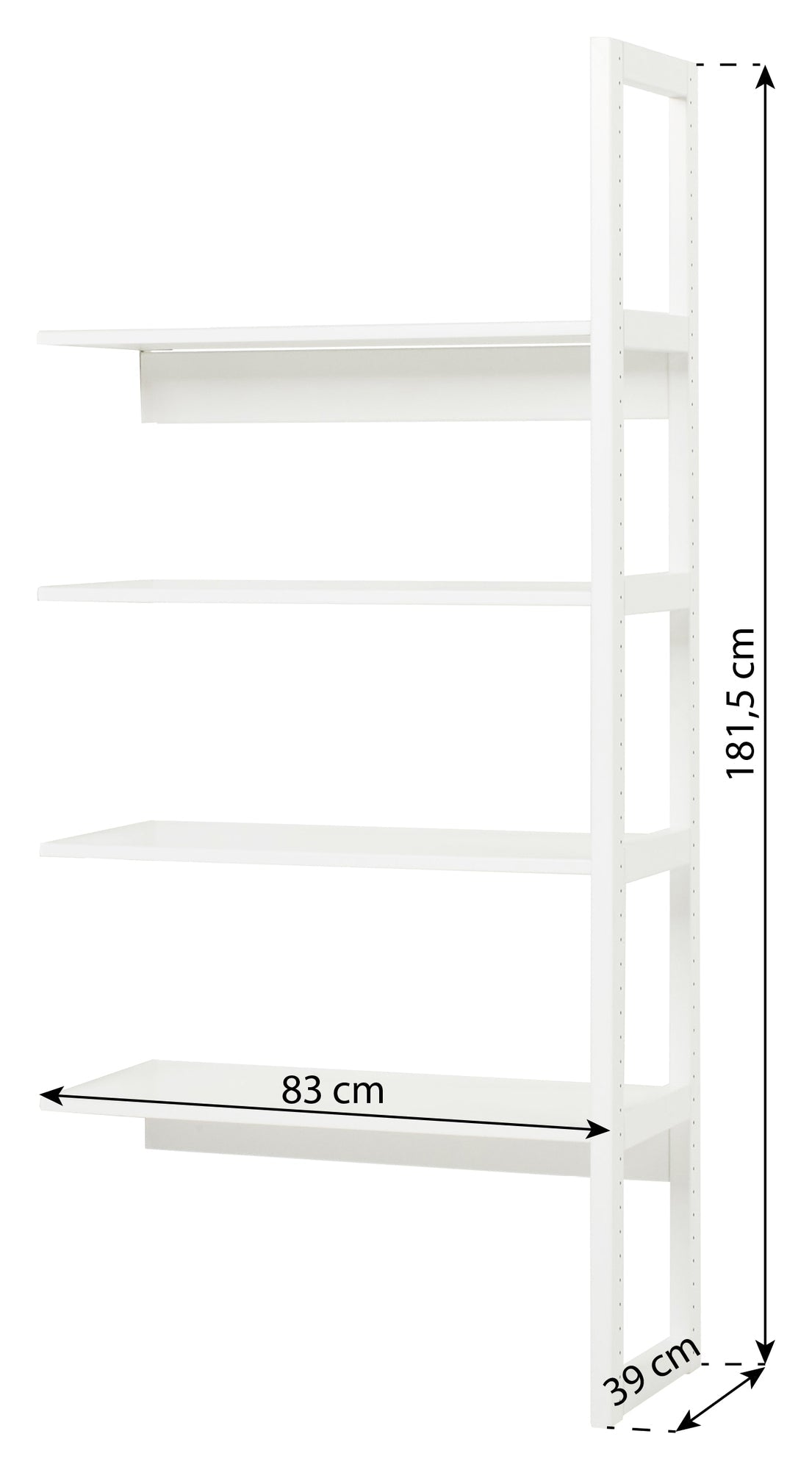 Hoppekids Storey Shelf - 1/2 seksjon w. 4 hyller - 80 cm