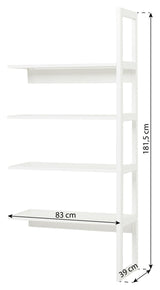 Hoppekids Storey Shelf - 1/2 seksjon w. 4 hyller - 80 cm